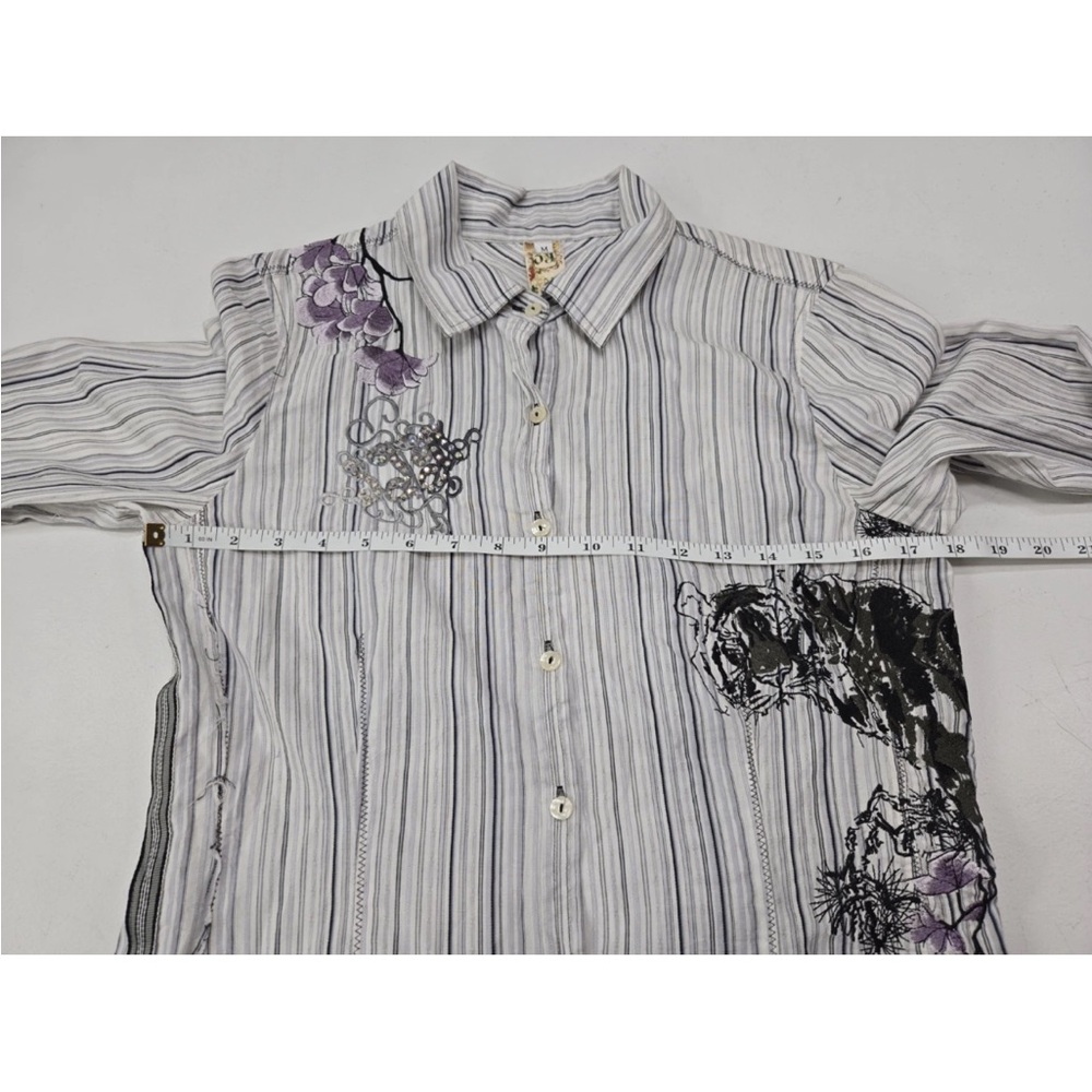 Johnny Was 3j Workshop Imperial Tiger Embroidered Button Down Floral Size M - Picture 6 of 8